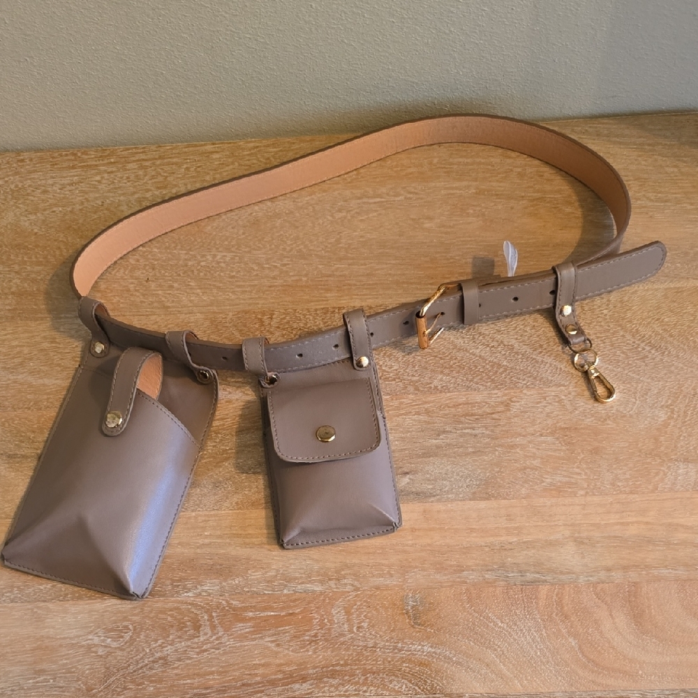 Stylish Brown Belt Bag with Pouches